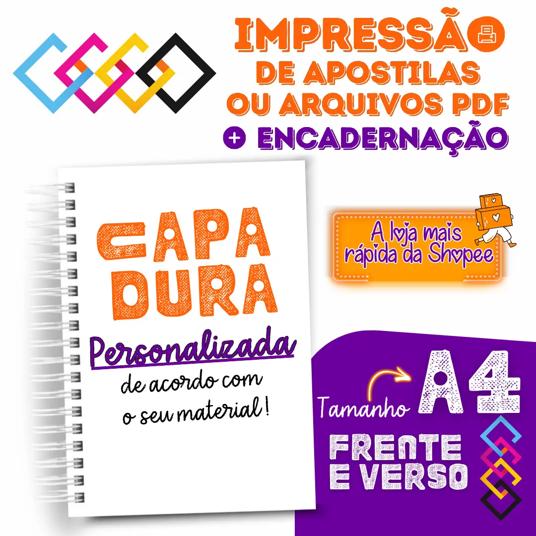 Impressão A4 Encadernação Capa Dura 75g